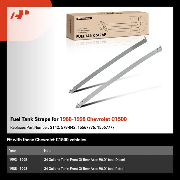 Fuel Tank Straps for 1988-1998 Chevrolet C1500