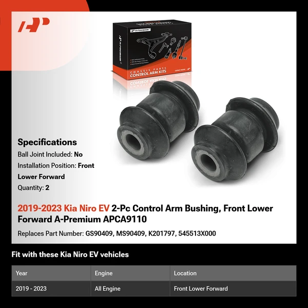 2019-2023 Kia Niro EV 2-Pc Control Arm Bushing, Front Lower Forward A-Premium APCA9110