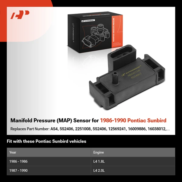 Manifold Pressure (MAP) Sensor for 1986-1990 Pontiac Sunbird