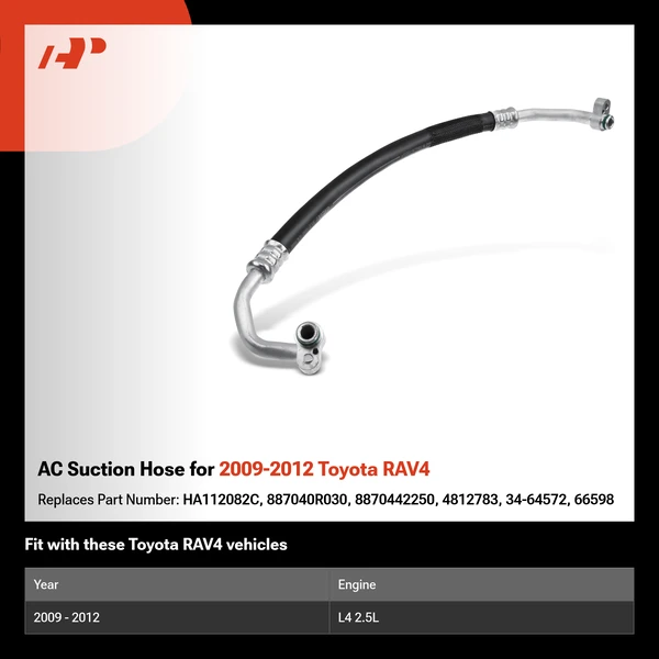 AC Suction Hose for 2009-2012 Toyota RAV4