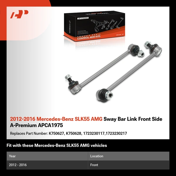 2012-2016 Mercedes-Benz SLK55 AMG Sway Bar Link Front Side A-Premium APCA1975