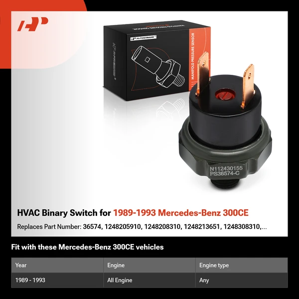 HVAC Binary Switch for 1989-1993 Mercedes-Benz 300CE