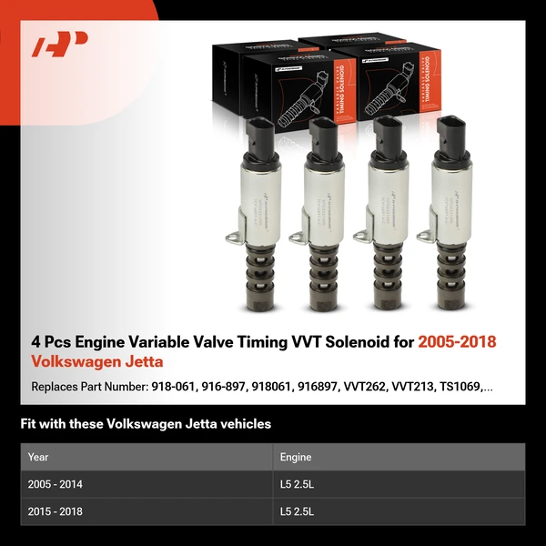 4 Pcs Engine Variable Valve Timing VVT Solenoid for 2005-2018 Volkswagen Jetta