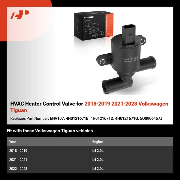 HVAC Heater Control Valve for 2018-2019 2021-2023 Volkswagen Tiguan