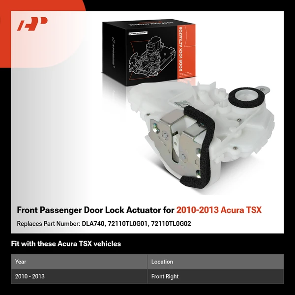Front Passenger Door Lock Actuator for 2010-2013 Acura TSX