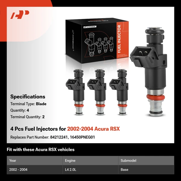 4 Pcs Fuel Injectors for 2002-2004 Acura RSX