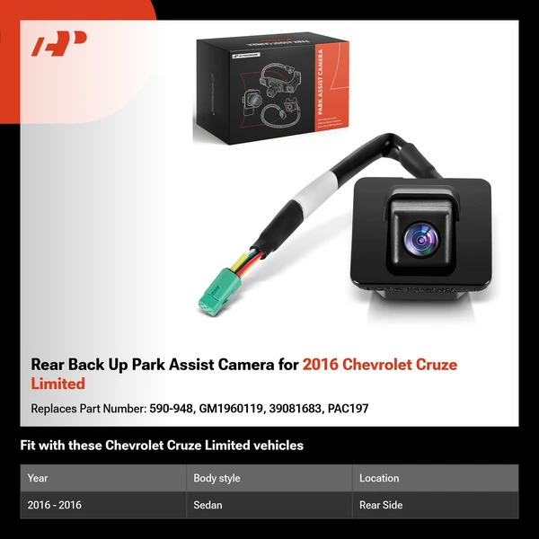 Rear Back Up Park Assist Camera for 2016 Chevrolet Cruze Limited