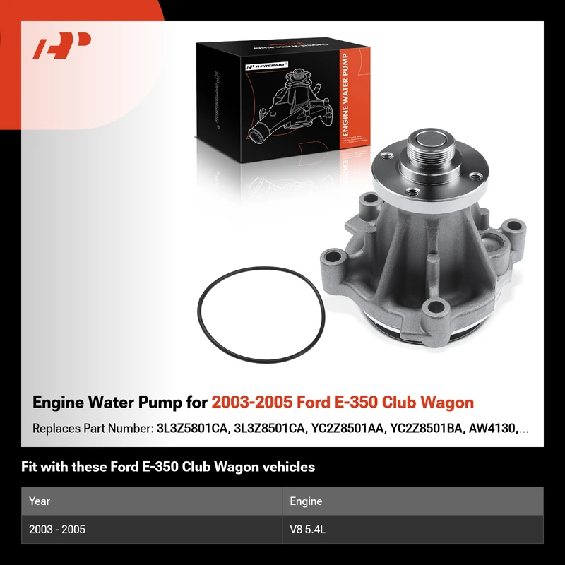 Engine Water Pump for 2003-2005 Ford E-350 Club Wagon
