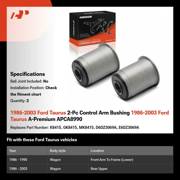 1986-2003 Ford Taurus 2-Pc Control Arm Bushing 1986-2003 Ford Taurus A-Premium APCA8990