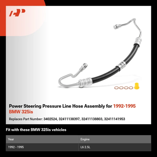 Power Steering Pressure Line Hose Assembly for 1992-1995 BMW 325is