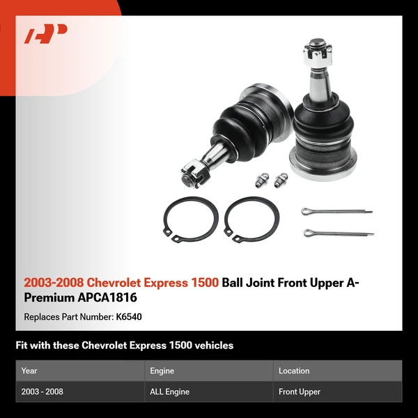 2003-2008 Chevrolet Express 1500 Ball Joint Front Upper A-Premium APCA1816