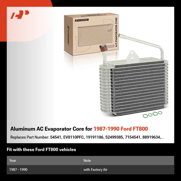 Aluminum AC Evaporator Core for 1987-1990 Ford FT800