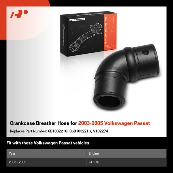 Crankcase Breather Hose for 2003-2005 Volkswagen Passat