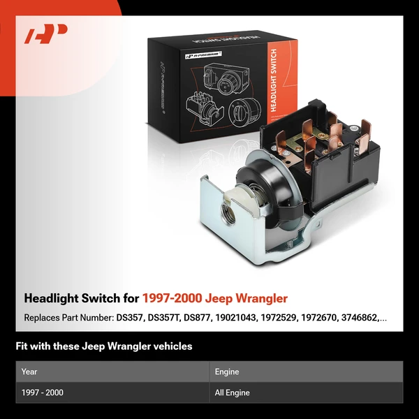 Headlight Switch for 1997-2000 Jeep Wrangler