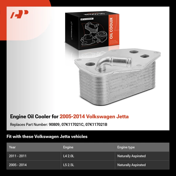 Engine Oil Cooler for 2005-2014 Volkswagen Jetta