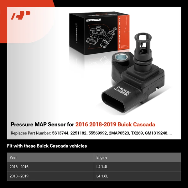 Pressure MAP Sensor for 2016 2018-2019 Buick Cascada