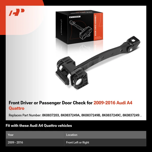 Front Driver or Passenger Door Check for 2009-2016 Audi A4 Quattro