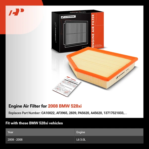 Engine Air Filter for 2008 BMW 528xi