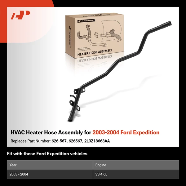 HVAC Heater Hose Assembly for 2003-2004 Ford Expedition