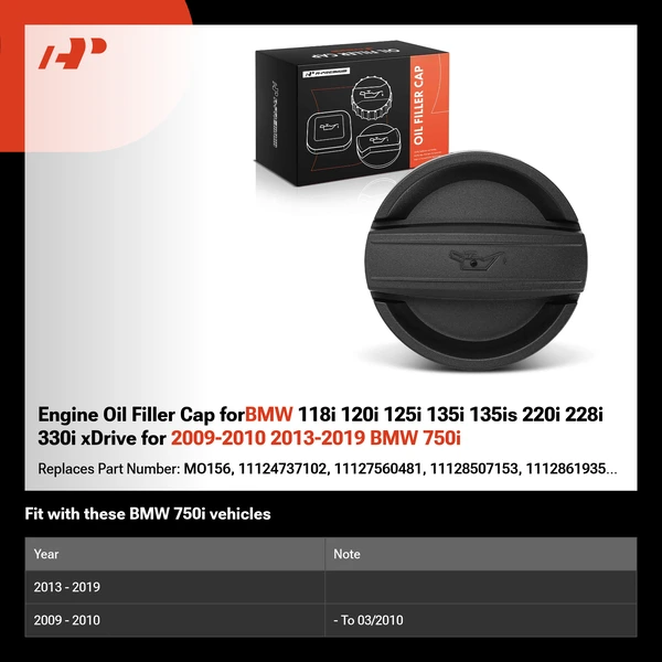 Engine Oil Filler Cap forBMW 118i 120i 125i 135i 135is 220i 228i 330i xDrive for 2009-2010 2013-2019 BMW 750i