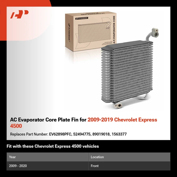 AC Evaporator Core Plate Fin for 2009-2019 Chevrolet Express 4500