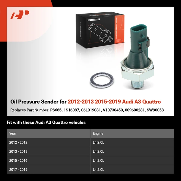 Oil Pressure Sender for 2012-2013 2015-2019 Audi A3 Quattro