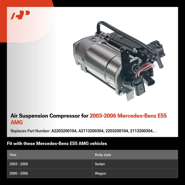 Air Suspension Compressor for 2003-2006 Mercedes-Benz E55 AMG