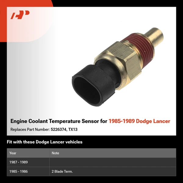 Engine Coolant Temperature Sensor for 1985-1989 Dodge Lancer