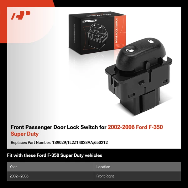 Front Passenger Door Lock Switch for 2002-2006 Ford F-350 Super Duty