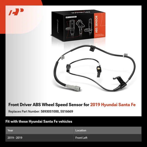 Front Driver ABS Wheel Speed Sensor for 2019 Hyundai Santa Fe