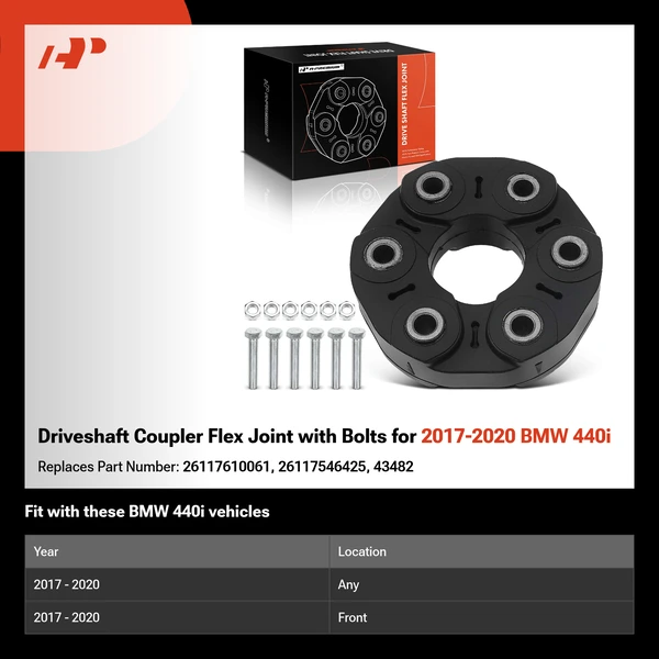 Driveshaft Coupler Flex Joint with Bolts for 2017-2020 BMW 440i