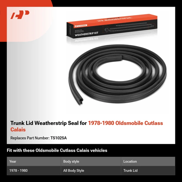 Trunk Lid Weatherstrip Seal for 1978-1980 Oldsmobile Cutlass Calais