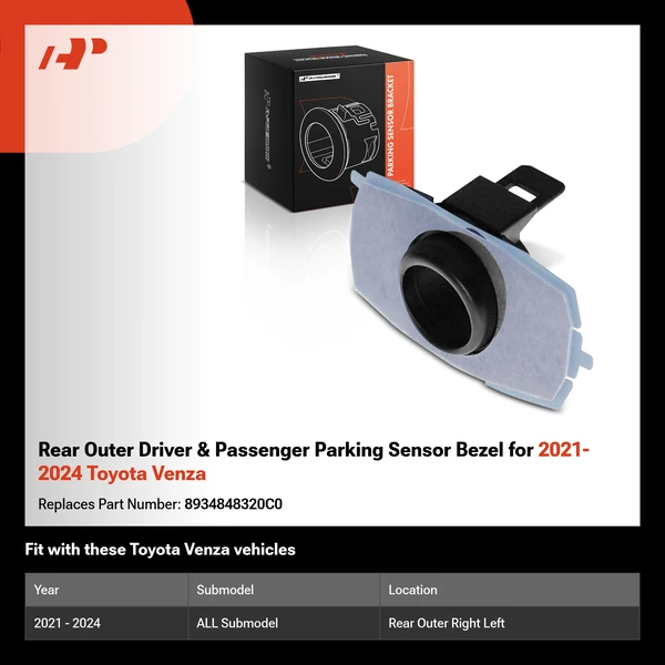 Rear Outer Driver & Passenger Parking Sensor Bezel for 2021-2024 Toyota Venza