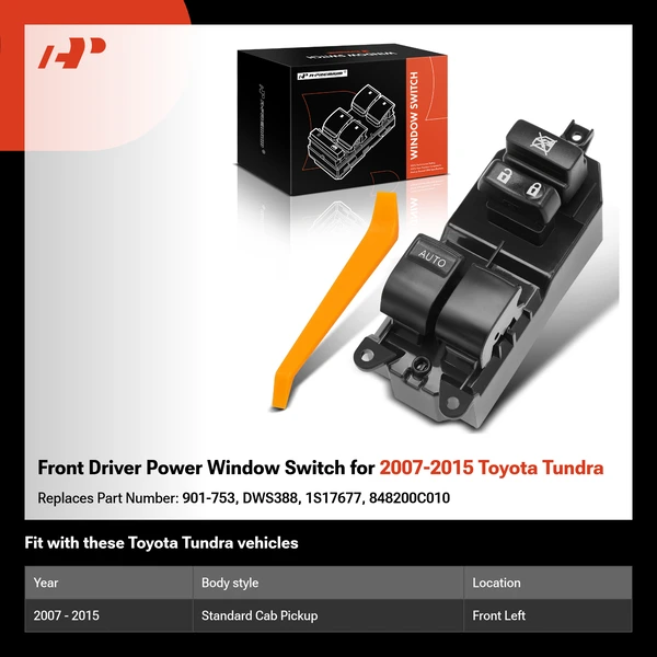 Front Driver Power Window Switch for 2007-2015 Toyota Tundra