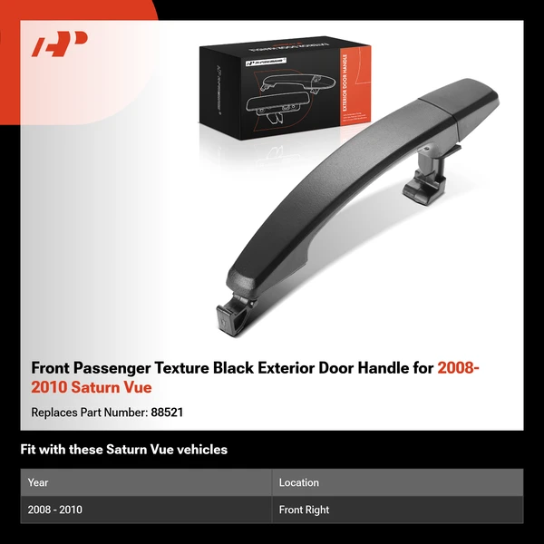 Front Passenger Texture Black Exterior Door Handle for 2008-2010 Saturn Vue
