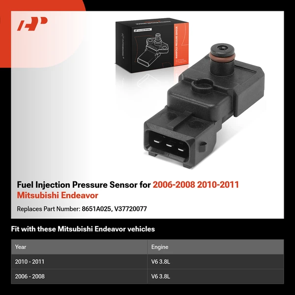 Fuel Injection Pressure Sensor for 2006-2008 2010-2011 Mitsubishi Endeavor