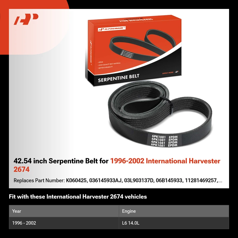 42.54 inch Serpentine Belt for 1996-2002 International Harvester 2674