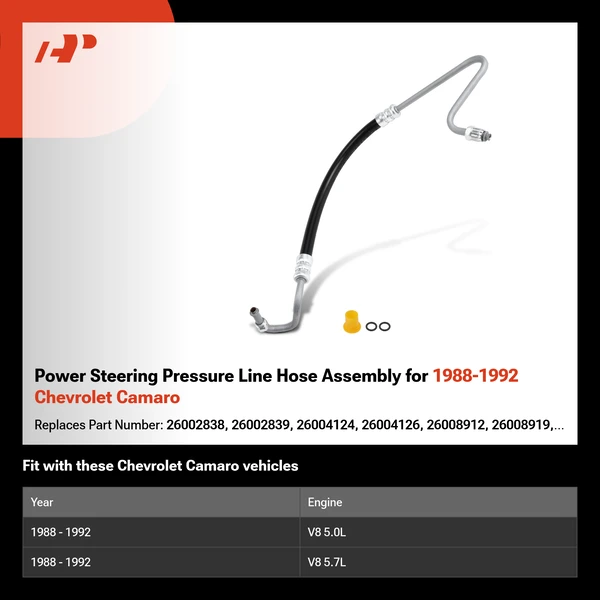 Power Steering Pressure Line Hose Assembly for 1988-1992 Chevrolet Camaro