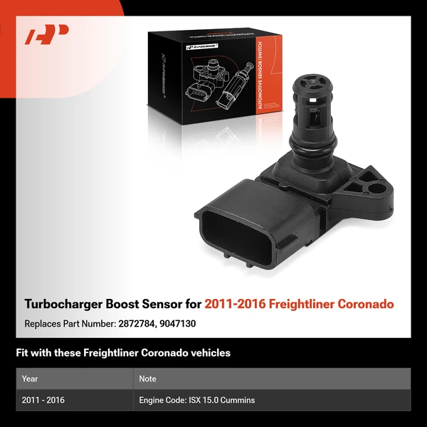 Turbocharger Boost Sensor for 2011-2016 Freightliner Coronado