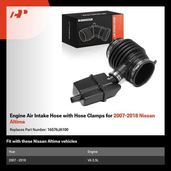 Engine Air Intake Hose with Hose Clamps for 2007-2018 Nissan Altima