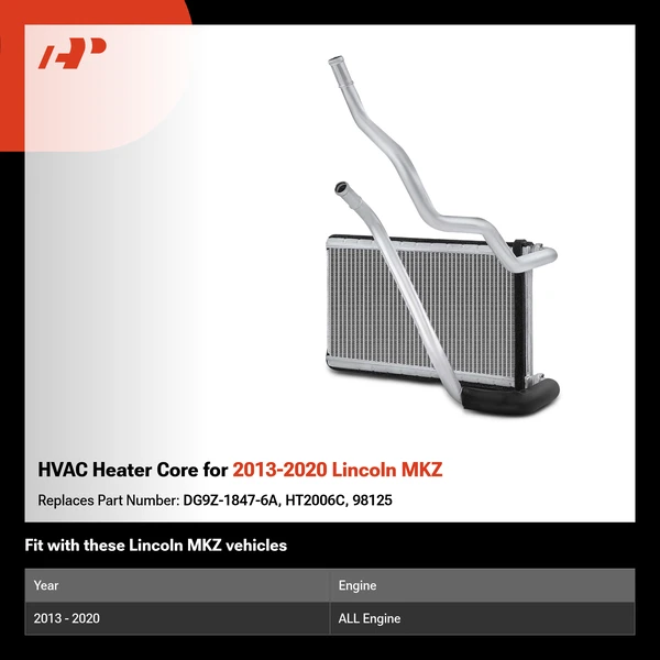 HVAC Heater Core for 2013-2020 Lincoln MKZ