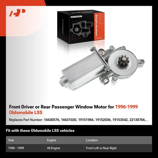 Front Driver or Rear Passenger Window Motor for 1996-1999 Oldsmobile LSS