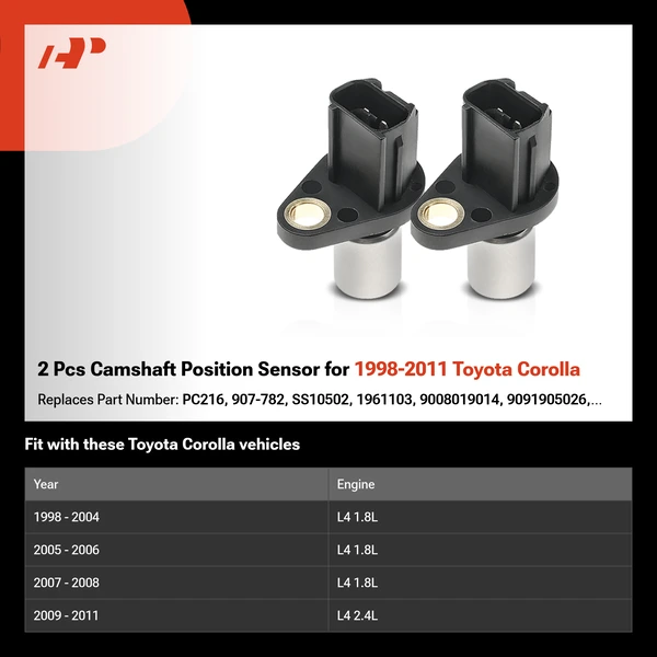 2 Pcs Camshaft Position Sensor for 1998-2011 Toyota Corolla