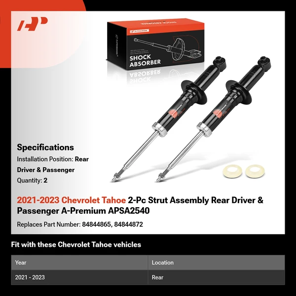 2021-2023 Chevrolet Tahoe 2-Pc Strut Assembly Rear Driver & Passenger A-Premium APSA2540