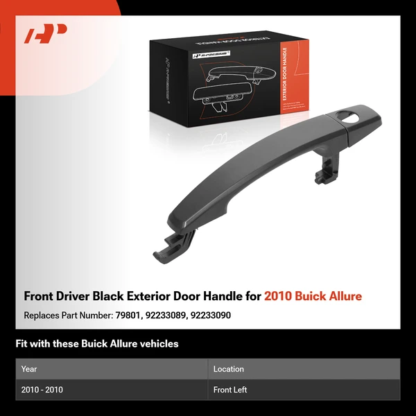 Front Driver Black Exterior Door Handle for 2010 Buick Allure