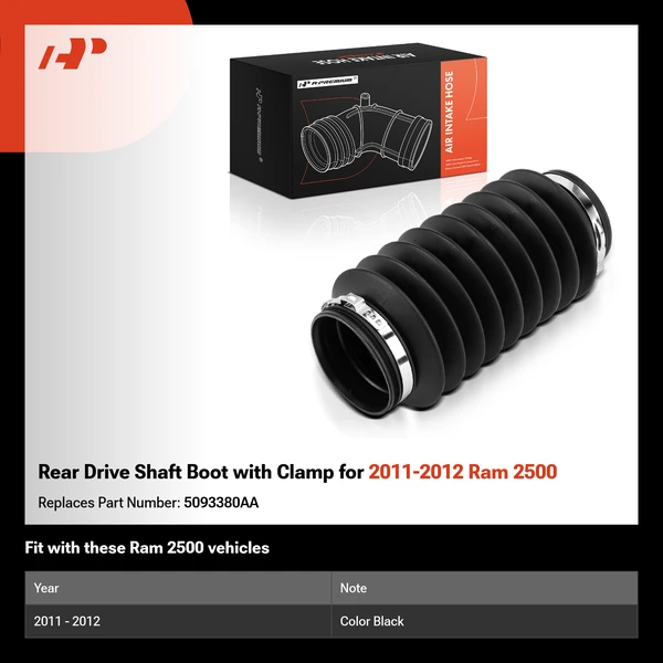 Rear Drive Shaft Boot with Clamp for 2011-2012 Ram 2500