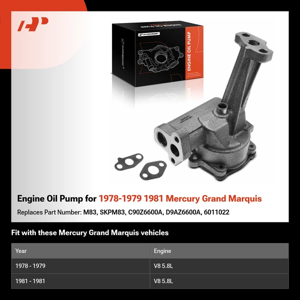 Engine Oil Pump for 1978-1979 1981 Mercury Grand Marquis