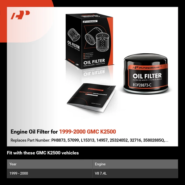 Engine Oil Filter for 1999-2000 GMC K2500
