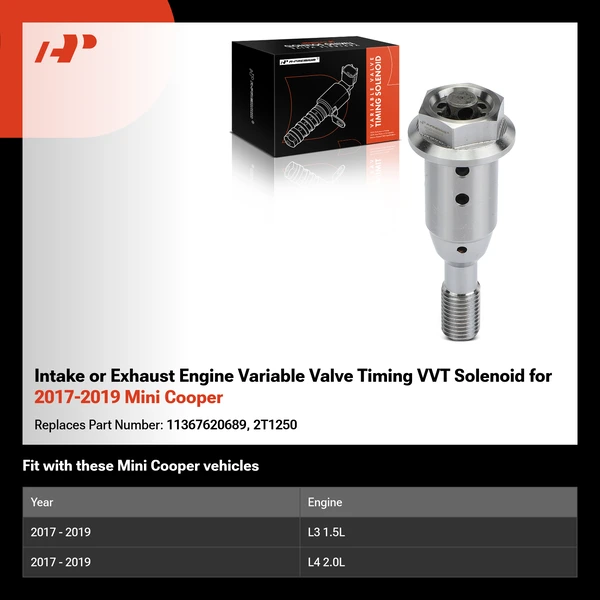 Intake or Exhaust Engine Variable Valve Timing VVT Solenoid for 2017-2019 Mini Cooper
