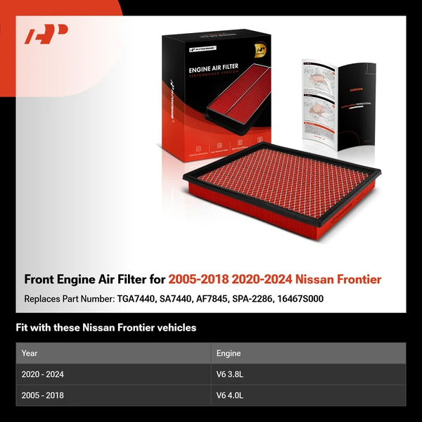 Front Engine Air Filter for 2005-2018 2020-2024 Nissan Frontier